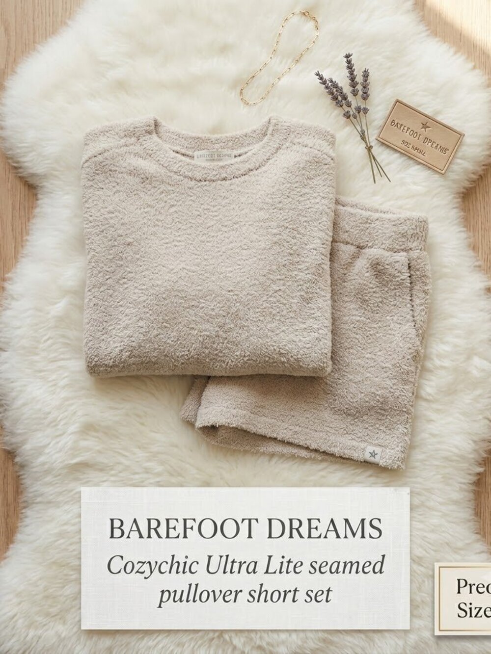 Barefoot Dreams CozyChic Ultra Lite Pullover Short Set Size Small